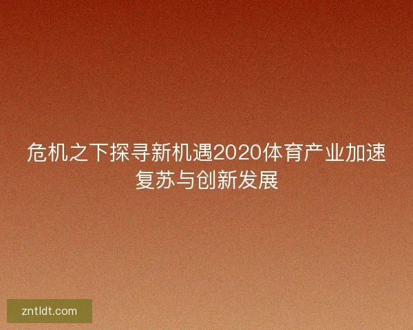 危机之下探寻新机遇2020体育产业加速复苏与创新发展